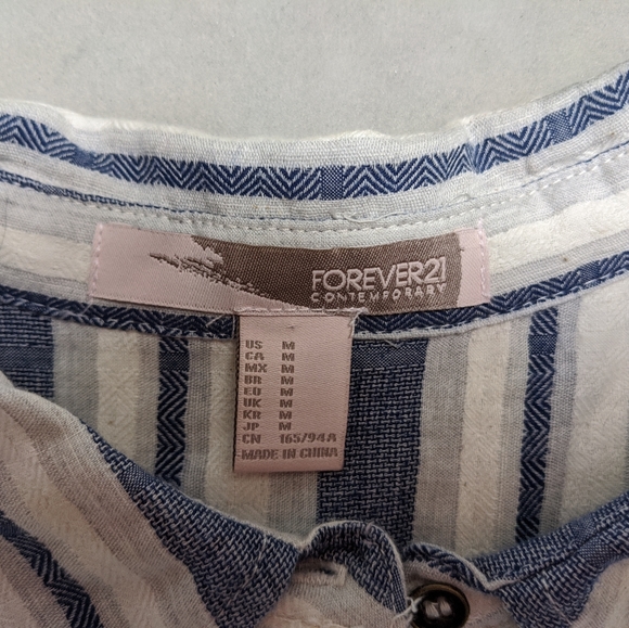 Retro Circle Skirt Blue & White Striped Dress NWOT - Picture 7 of 8